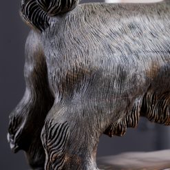 Tượng gỗ phong thủy Cậu Tuất mun hoa