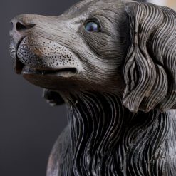 Tượng gỗ phong thủy Cậu Tuất mun hoa