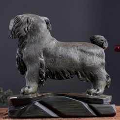 Tượng gỗ phong thủy Cậu Tuất mun hoa