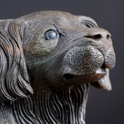 Tượng gỗ phong thủy Cậu Tuất mun hoa