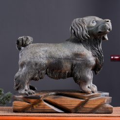 Tượng gỗ phong thủy Cậu Tuất mun hoa