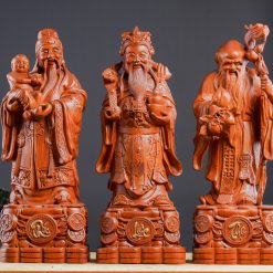 Tượng gỗ Phúc Lộc Thọ gỗ hương cao 60cm