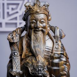 Tượng gỗ Tam Đa Phúc Lộc Thọ gỗ mun hoa cao 50cm