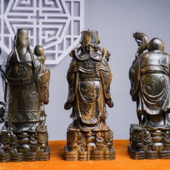 Tượng gỗ Tam Đa Phúc Lộc Thọ gỗ mun hoa cao 50cm