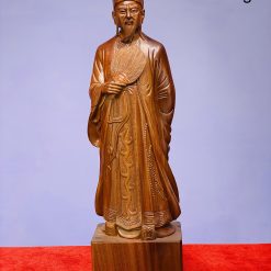 Tượng Khổng Minh bằng gỗ hương nguyên khối 50cm