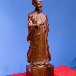 Tượng Khổng Minh bằng gỗ hương nguyên khối 50cm