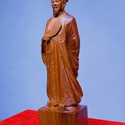 Tượng Khổng Minh bằng gỗ hương nguyên khối 50cm