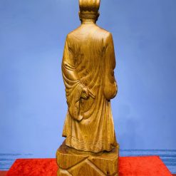 Tượng Khổng Minh Gia Cát Lượng bằng gỗ hương liền khối 60cm