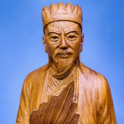 Tượng Khổng Minh Gia Cát Lượng bằng gỗ hương liền khối 60cm
