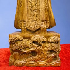 Tượng Khổng Minh Gia Cát Lượng bằng gỗ hương liền khối 60cm