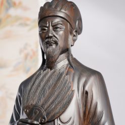 Tượng Khổng Minh gỗ mun hoa cao 80cm