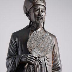 Tượng Khổng Minh gỗ mun hoa cao 80cm