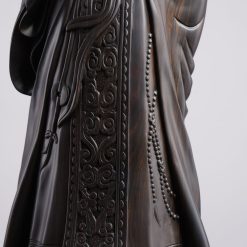 Tượng Khổng Minh gỗ mun hoa cao 80cm