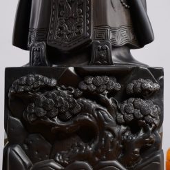 Tượng Khổng Minh gỗ mun hoa cao 80cm