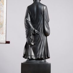 Tượng Khổng Minh gỗ mun hoa cao 80cm