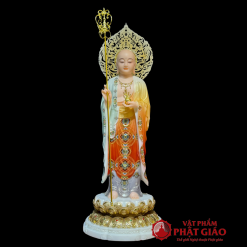 Tượng Ngài Mục Kiền Liên Đứng, Chất Liệu Bột Đá Vẽ Gấm Cao Cấp, Cao 40cm, 48cm, 65cm 6 tuong ngai muc kien lien dung bot da ve gam cao cap cao 40 48 65cm vat pham phat giao la boi 2