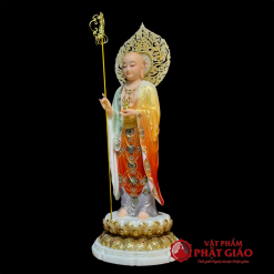 Tượng Ngài Mục Kiền Liên Đứng, Chất Liệu Bột Đá Vẽ Gấm Cao Cấp, Cao 40cm, 48cm, 65cm 5 tuong ngai muc kien lien dung bot da ve gam cao cap cao 40 48 65cm vat pham phat giao la boi 3