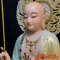 Tượng Ngài Mục Kiền Liên Đứng, Chất Liệu Bột Đá Vẽ Gấm Cao Cấp, Cao 40cm, 48cm, 65cm 3 tuong ngai muc kien lien dung bot da ve gam cao cap cao 40 48 65cm vat pham phat giao la boi 5