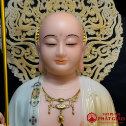 Tượng Ngài Mục Kiền Liên Đứng, Chất Liệu Bột Đá Vẽ Gấm Cao Cấp, Cao 40cm, 48cm, 65cm 2 tuong ngai muc kien lien dung bot da ve gam cao cap cao 40 48 65cm vat pham phat giao la boi 6