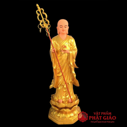 Tượng Ngài Mục Kiền Liên Đứng, Y Vẽ Vàng, Chất Liệu Composite, Cao 80cm 1 tuong ngai muc kien lien dung y ve vang bang composite cao 80cm vat pham phat giao la boi 2