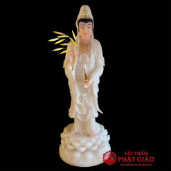 tuong ngai quan am dung bot da hong cao 40cm 48cm 66cm vat pham phat giao la boi 2