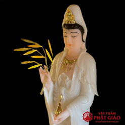 tuong ngai quan am dung bot da hong cao 40cm 48cm 66cm vat pham phat giao la boi 4