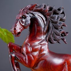 Tượng ngựa để bàn Nhất Mã gỗ trắc 35cm SP7470