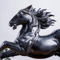 Tượng ngựa gỗ phong thủy song mã gỗ mun