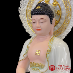 tuong phat a di da chat lieu bot da mau cam thach cao 48cm tong la de cao 60cm vat pham phat giao la boi 6