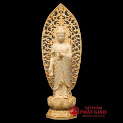 tuong phat a di da dung bang go hoang duong cao 27cm vat pham phat giao la boi 2