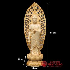 tuong phat a di da dung bang go hoang duong cao 27cm vat pham phat giao la boi 3