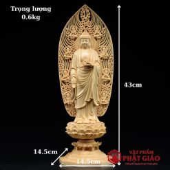 tuong phat a di da dung chat lieu go bach cao 43cm vat pham phat giao la boi 4