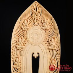 tuong phat a di da dung chat lieu go bach cao 43cm vat pham phat giao la boi 6