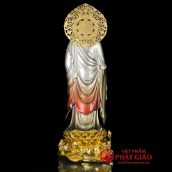 tuong phat a di da dung dai sen chat lieu dong men co cao 88cm ca la de cao 96cm vat pham phat giao la boi 1 2