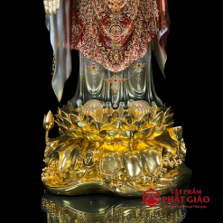 tuong phat a di da dung dai sen chat lieu dong men co cao 88cm ca la de cao 96cm vat pham phat giao la boi 5