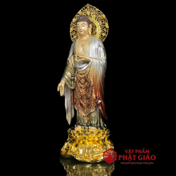 tuong phat a di da dung dai sen chat lieu dong men co cao 88cm ca la de cao 96cm vat pham phat giao la boi 7