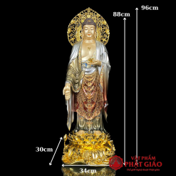 tuong phat a di da dung dai sen chat lieu dong men co cao 88cm ca la de cao 96cm vat pham phat giao la boi 9