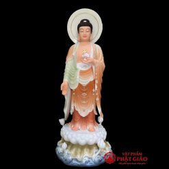 tuong phat a di da dung son mau chat lieu bot da cao 88cm tong hao quang 100cm vat pham phat giao la boi 2