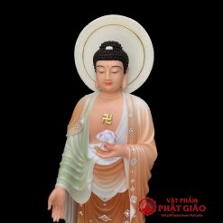 tuong phat a di da dung son mau chat lieu bot da cao 88cm tong hao quang 100cm vat pham phat giao la boi 4