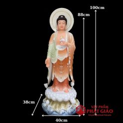 tuong phat a di da dung son mau chat lieu bot da cao 88cm tong hao quang 100cm vat pham phat giao la boi 5