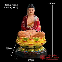 tuong phat a di da ngoi dai sen de bat giac chat lieu composite mau ve cao 90cm vat pham phat giao la boi 3