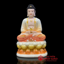 tuong phat a di da ngoi de sen son hong bang bot da cao 30cm 35cm 40cm 48cm 65cm 90cm vat pham phat giao la boi 2