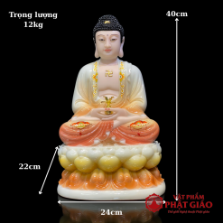 tuong phat a di da ngoi de sen son hong bang bot da cao 30cm 35cm 40cm 48cm 65cm 90cm vat pham phat giao la boi 6