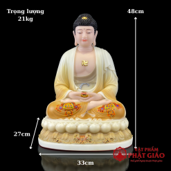 tuong phat a di da ngoi de sen to ve gam hoa bang bot da cao 30cm 40cm 48cm vat pham phat giao la boi 9