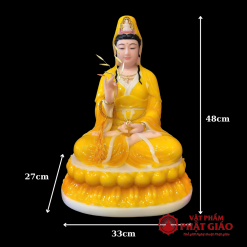 Tượng Phật Bà Quan Âm Ngồi Chất Liệu Bột Đá Màu Vàng Hổ Phách 2 tuong phat ba quan am ngoi chat lieu bot da mau vang ho phach cao 48cm vat pham phat giao la boi 7