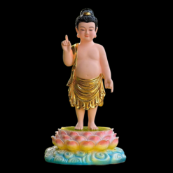 Tượng Phật Đản Sanh Bằng Composite Dát Vàng, Size Nhỏ Cao 40cm, 70cm