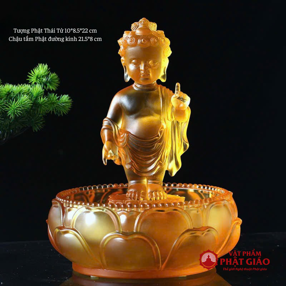 Tượng Phật Đản Sanh Chất Liệu Lưu Ly, Cao 12cm 6 Tượng Phật Đản Sanh Chất Liệu Lưu Ly, Cao 12cm - Ảnh 6