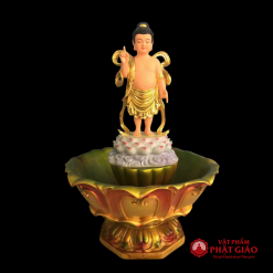 tuong phat dan sanh composite dat vang cao 40cm vat pham phat giao la boi 6