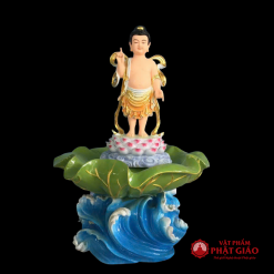Tượng Phật Đản Sanh Sơn Màu Bằng Composite, Cao 65cm 1 tuong phat dan sanh son mau chat lieu composite cao 65cm vat pham phat giao la boi 4