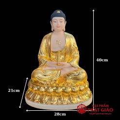 Tượng Phật Dược Sư Cầm Tháp, Bột Đá Dát Vàng, Cao 40cm, 48cm 1 tuong phat duoc su cam thap bot da dat vang cao 40cm 48cm vat pham phat giao la boi 4